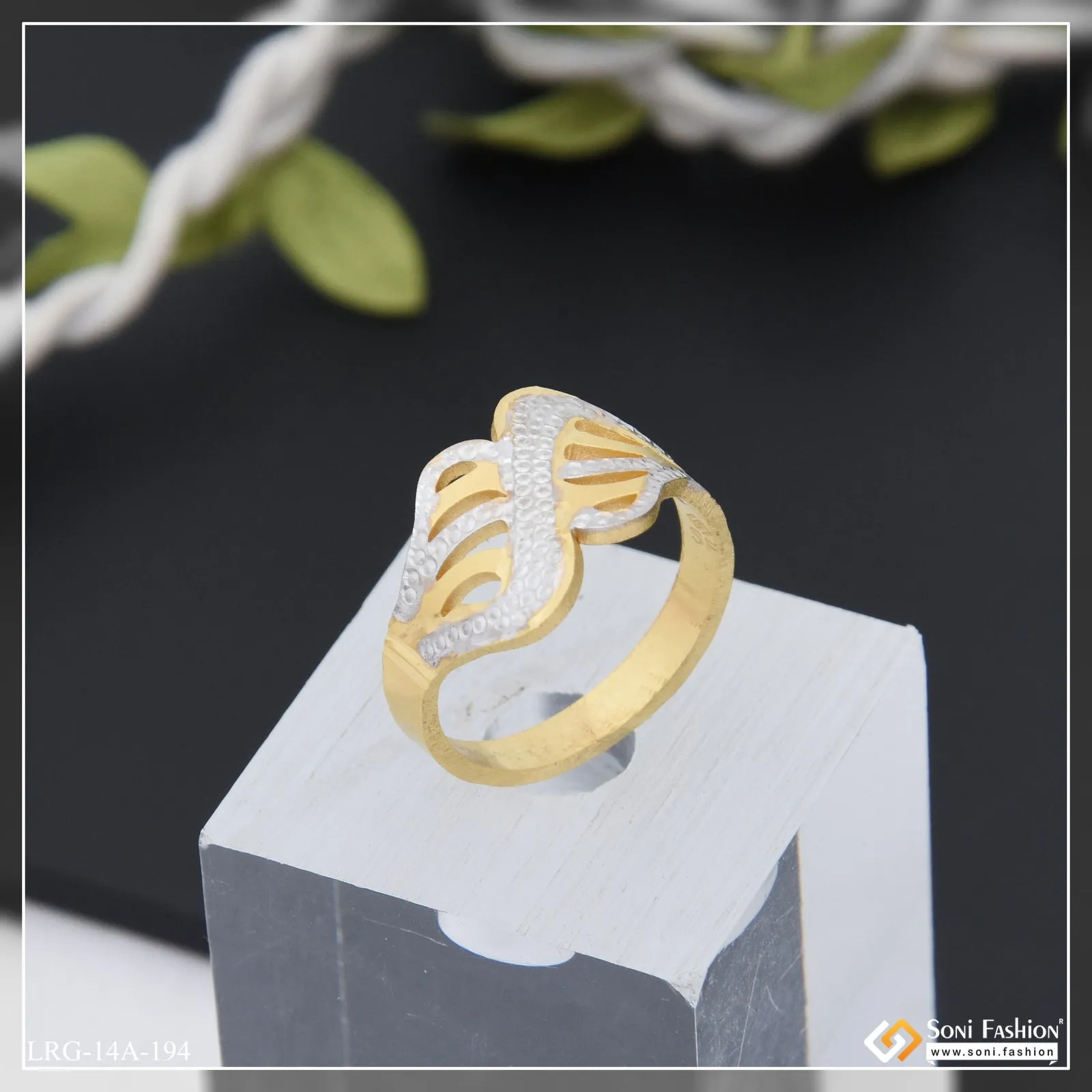 1 Gram Gold Plated High-Class Design Gold Plated Ring for Ladies - Style A194