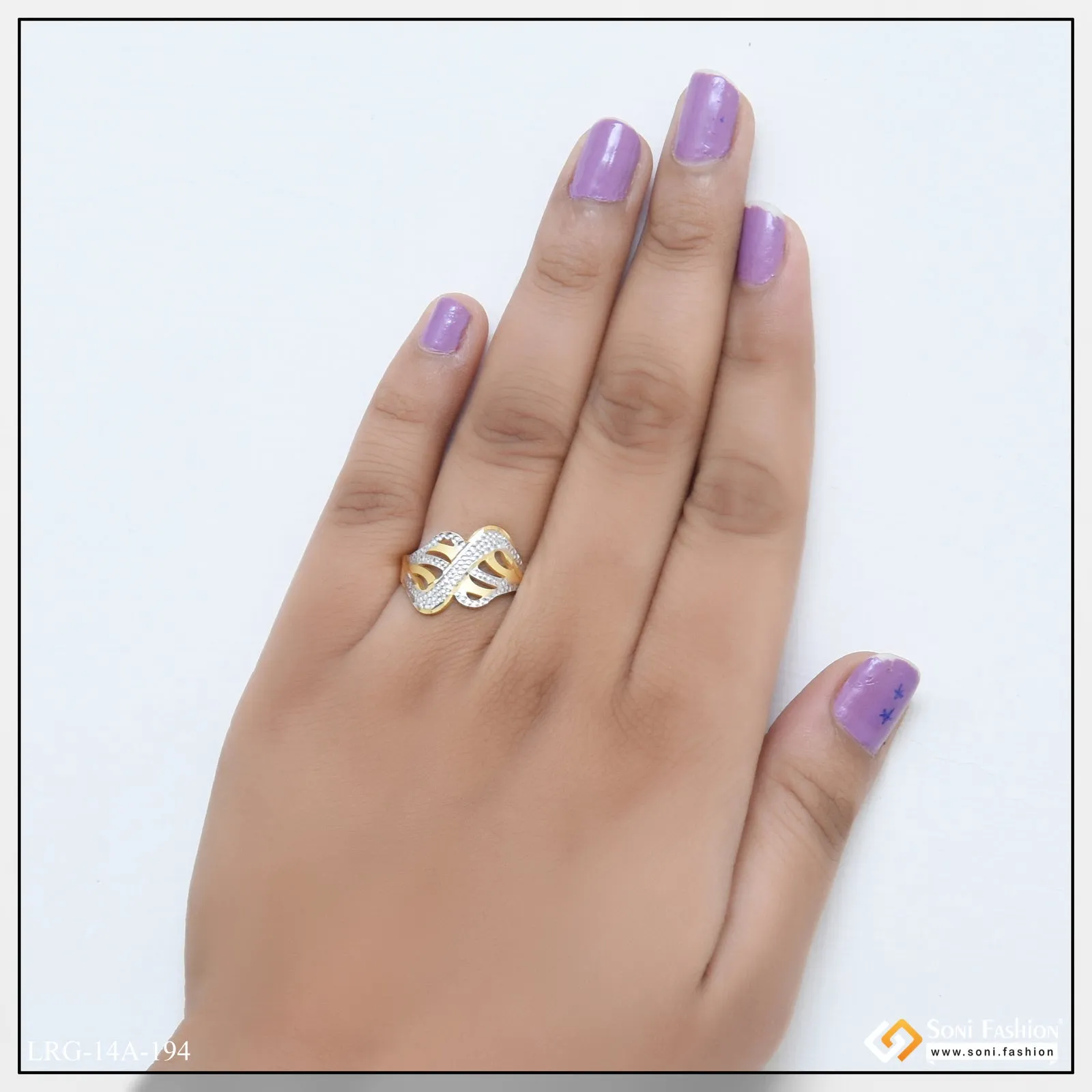 1 Gram Gold Plated High-Class Design Gold Plated Ring for Ladies - Style A194
