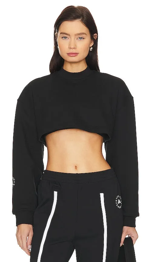 adidas by Stella McCartney True Casuals Crop Sweatshirt in Grey