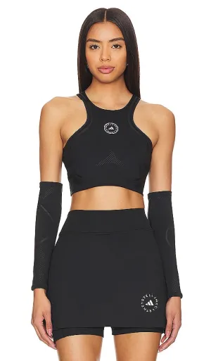 adidas by Stella McCartney True Pace Running Crop Top in Black