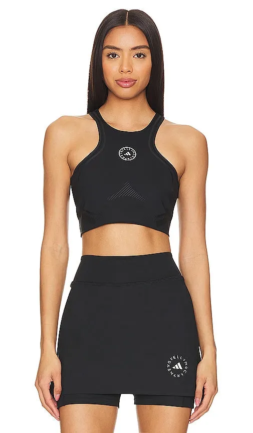 adidas by Stella McCartney True Pace Running Crop Top in Black