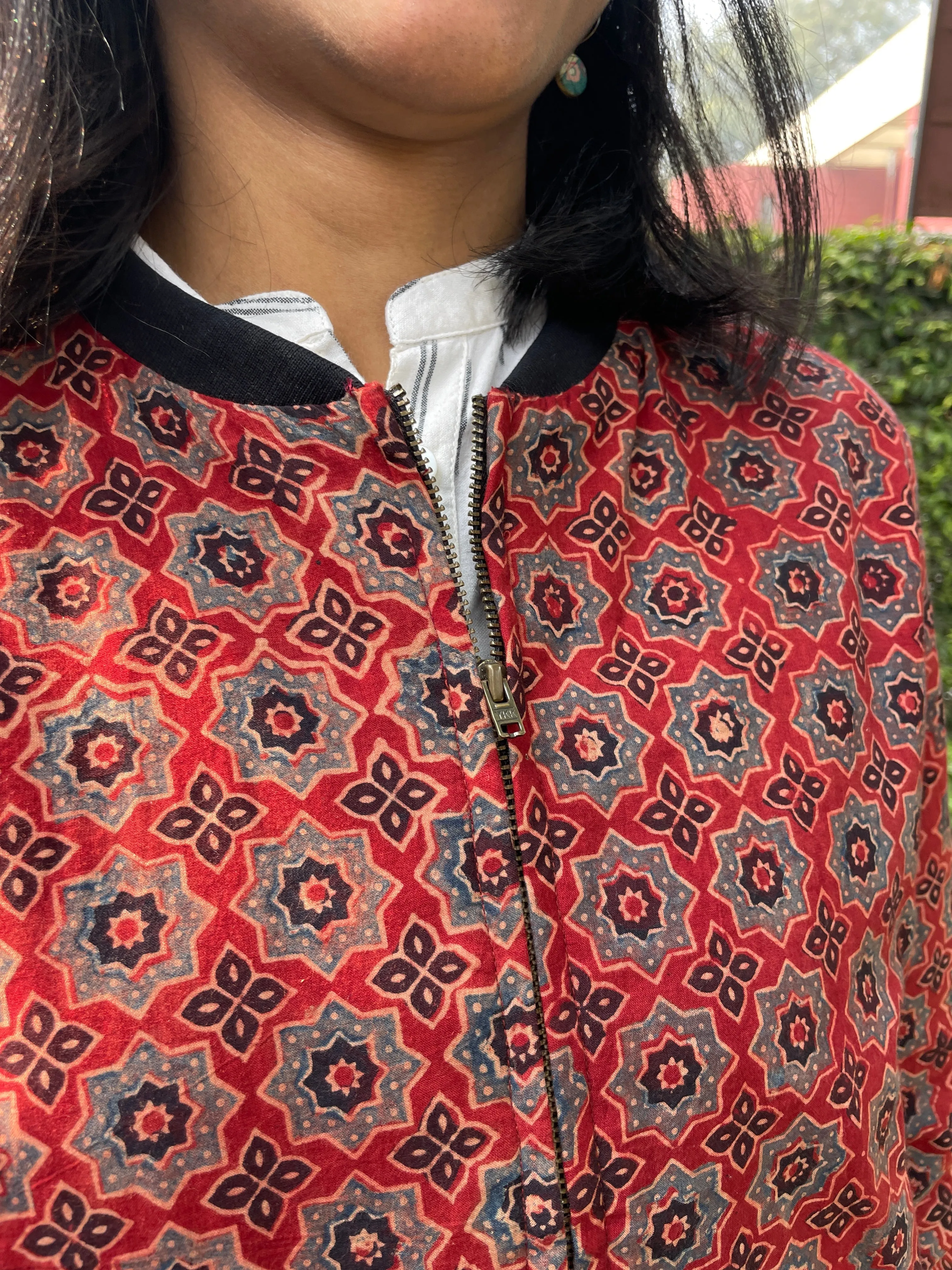 Ajrakh Bomber Jacket (Made to order)