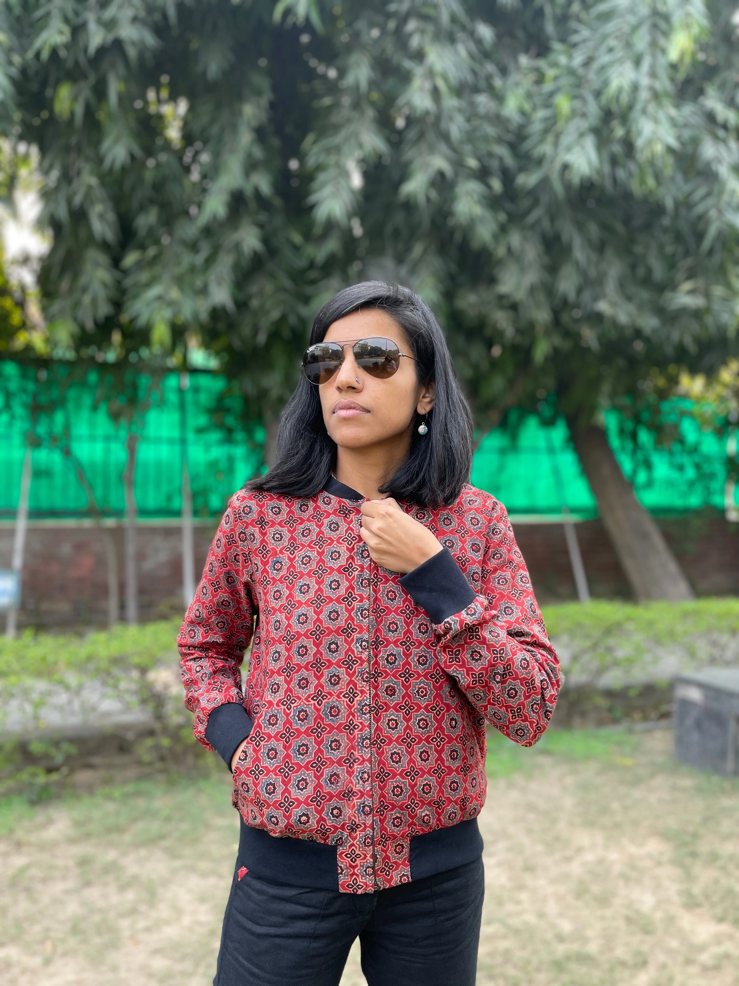 Ajrakh Bomber Jacket (Made to order)