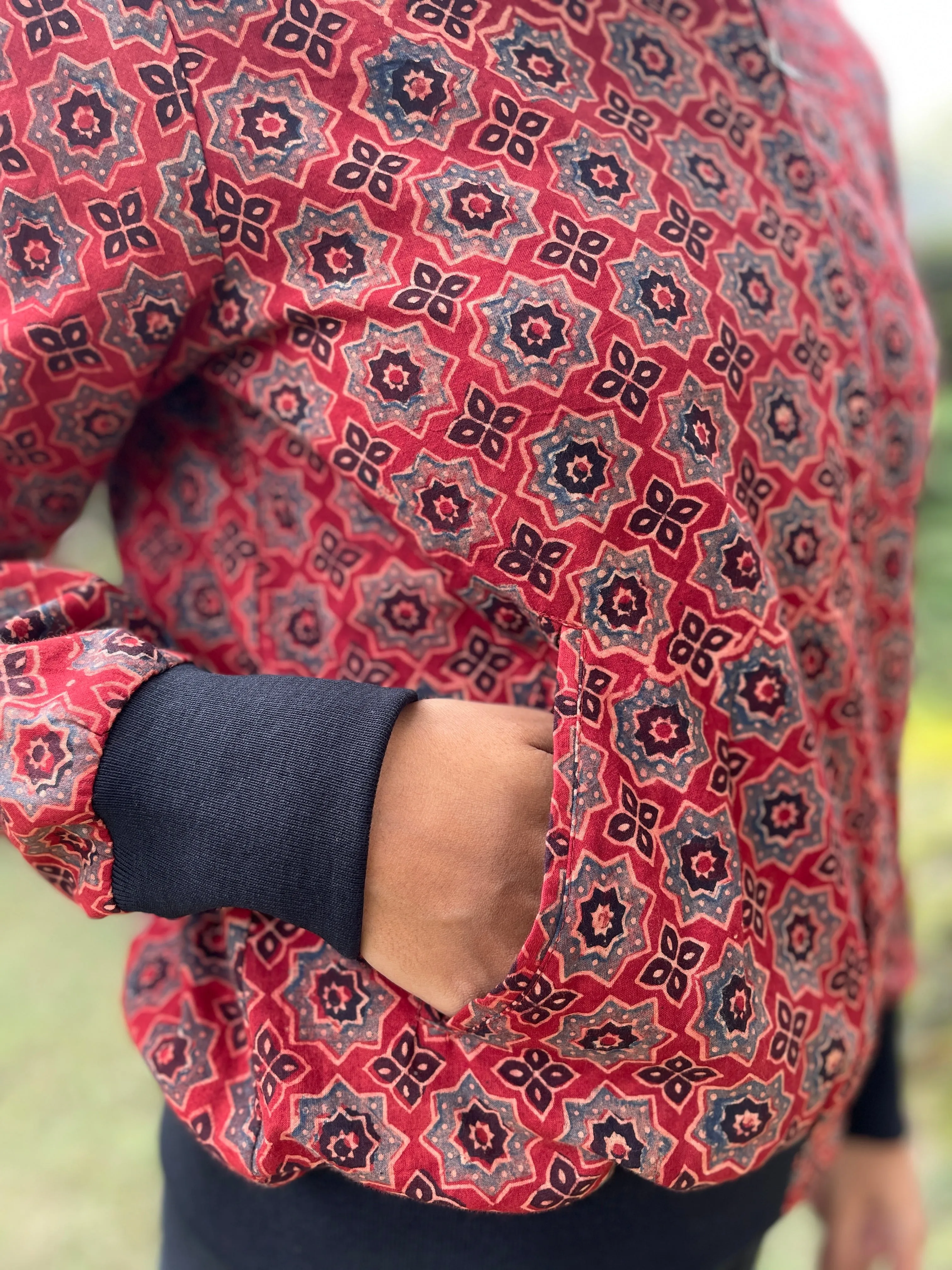 Ajrakh Bomber Jacket (Made to order)