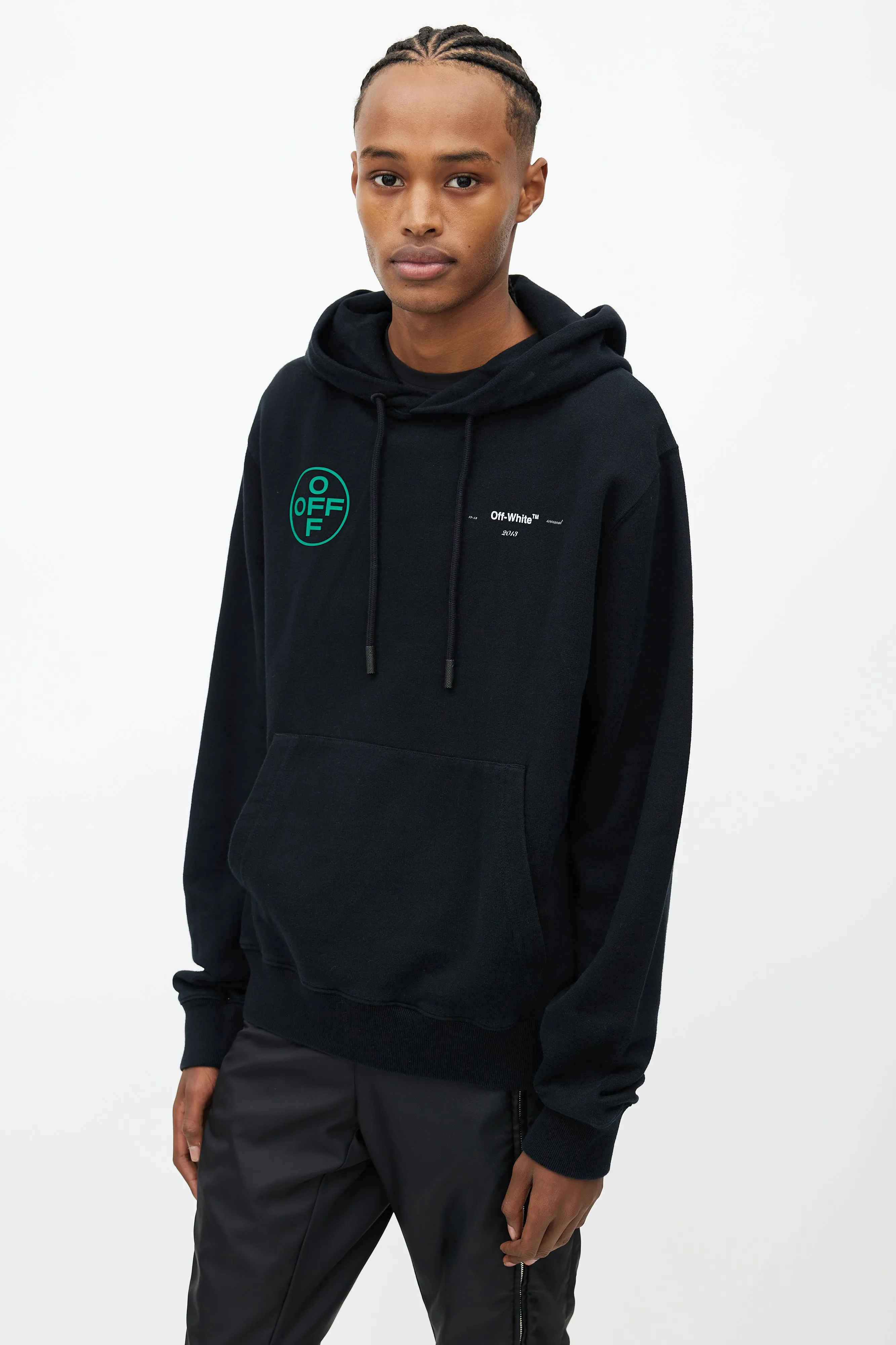Black & Multi Logo Hoodie