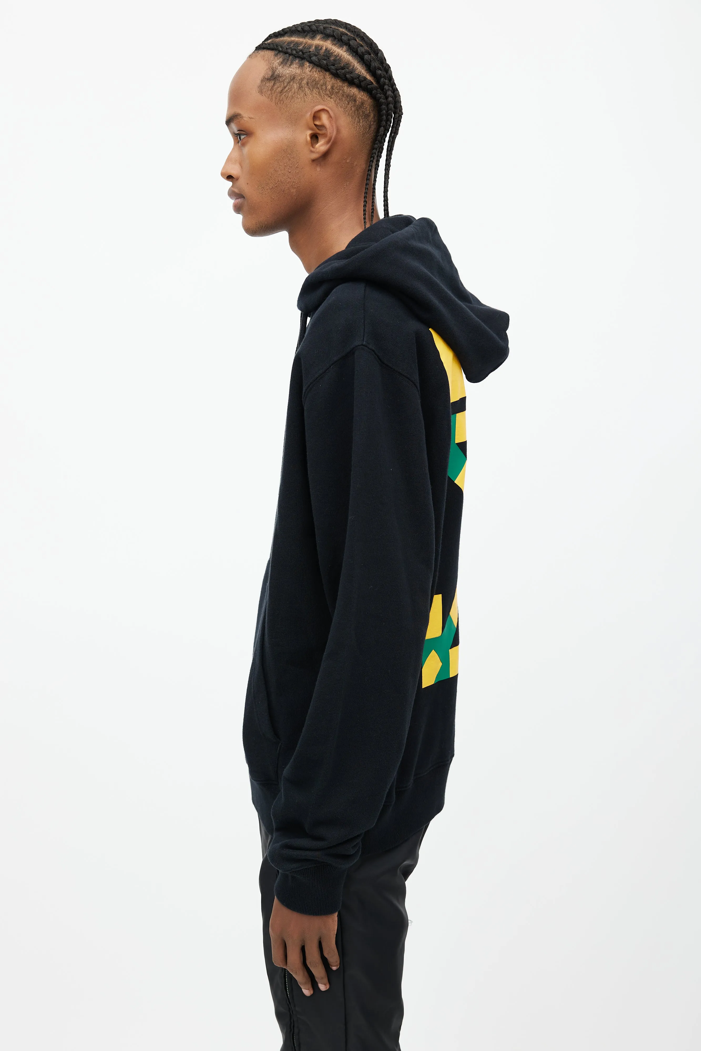 Black & Multi Logo Hoodie
