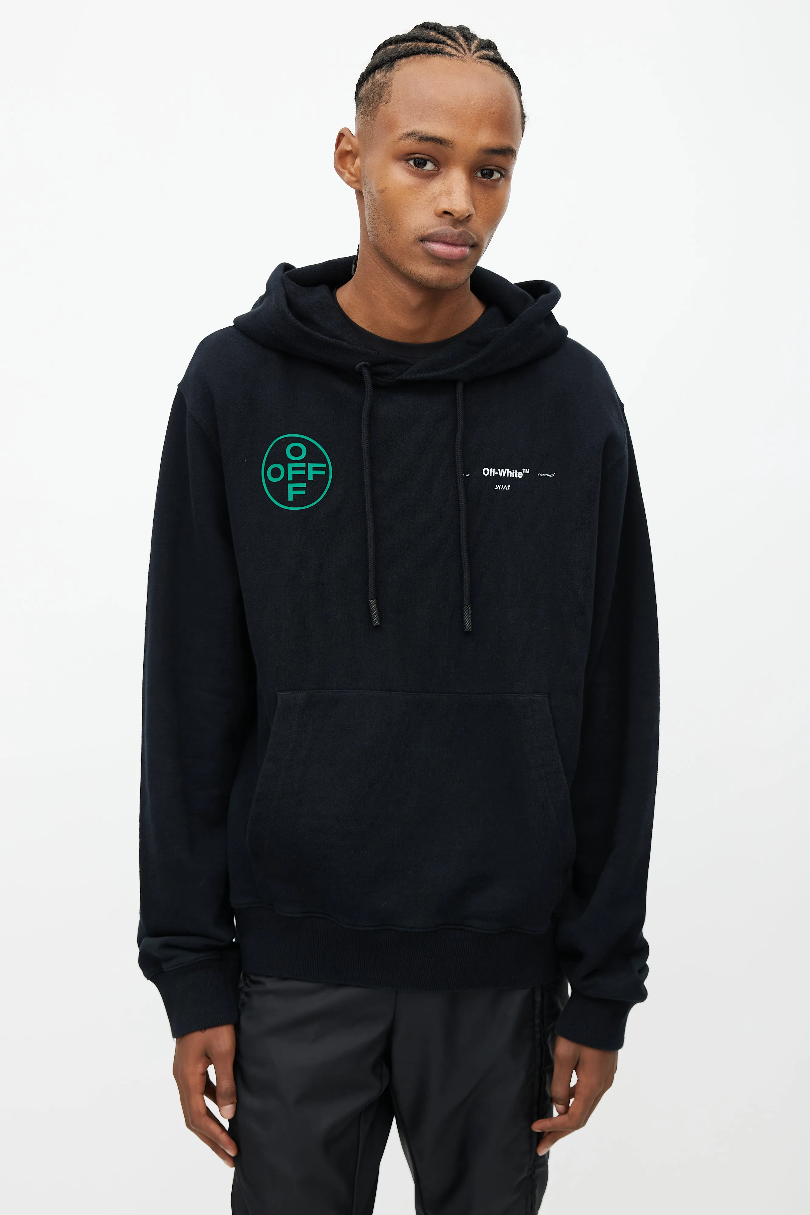 Black & Multi Logo Hoodie