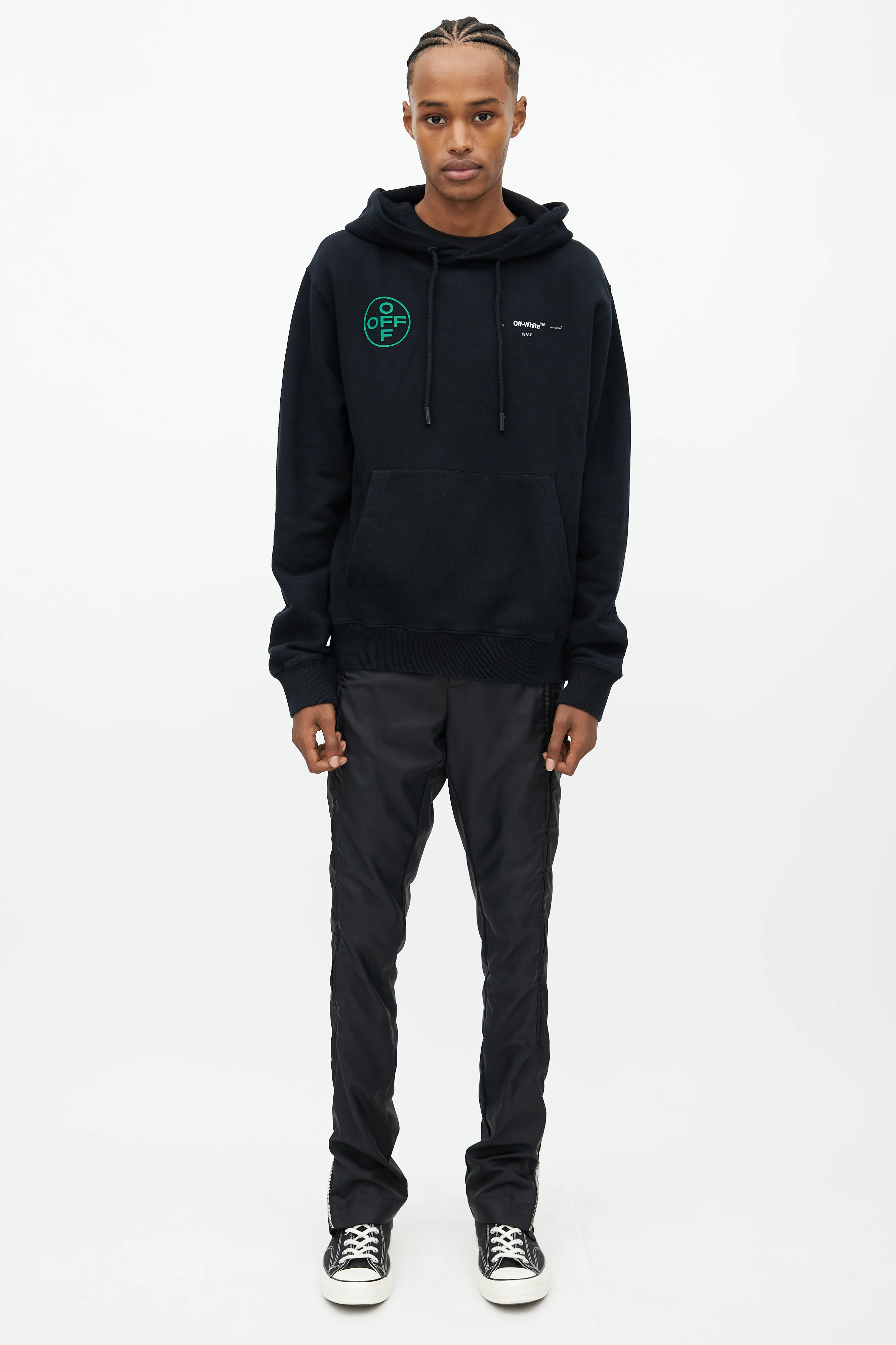 Black & Multi Logo Hoodie