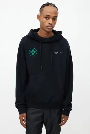Black & Multi Logo Hoodie
