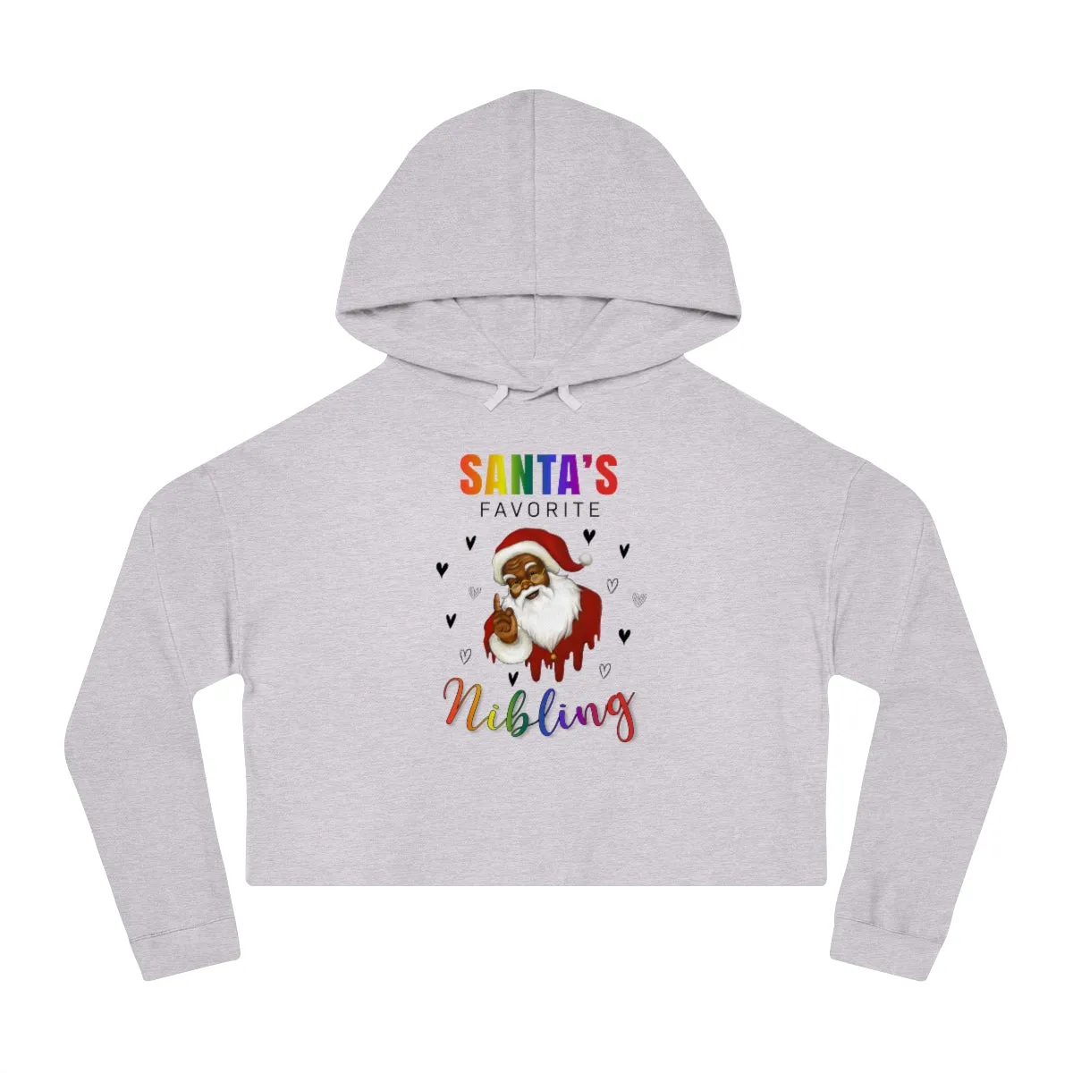 Christmas LGBTQ Women’s Cropped Hooded Sweatshirt - Santa’s Favorite Nibling