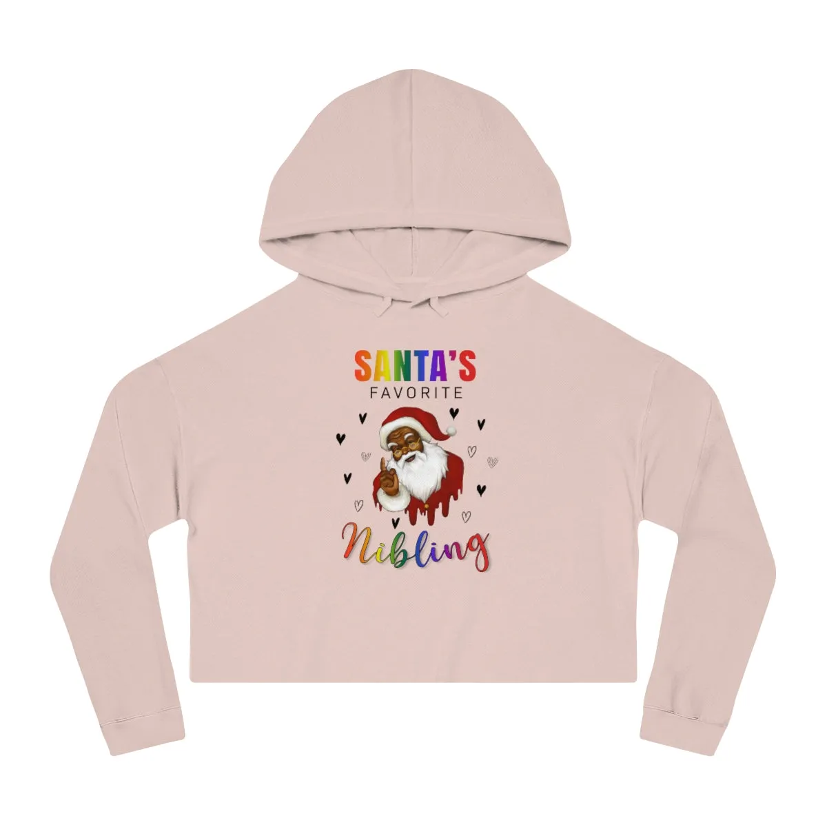 Christmas LGBTQ Women’s Cropped Hooded Sweatshirt - Santa’s Favorite Nibling