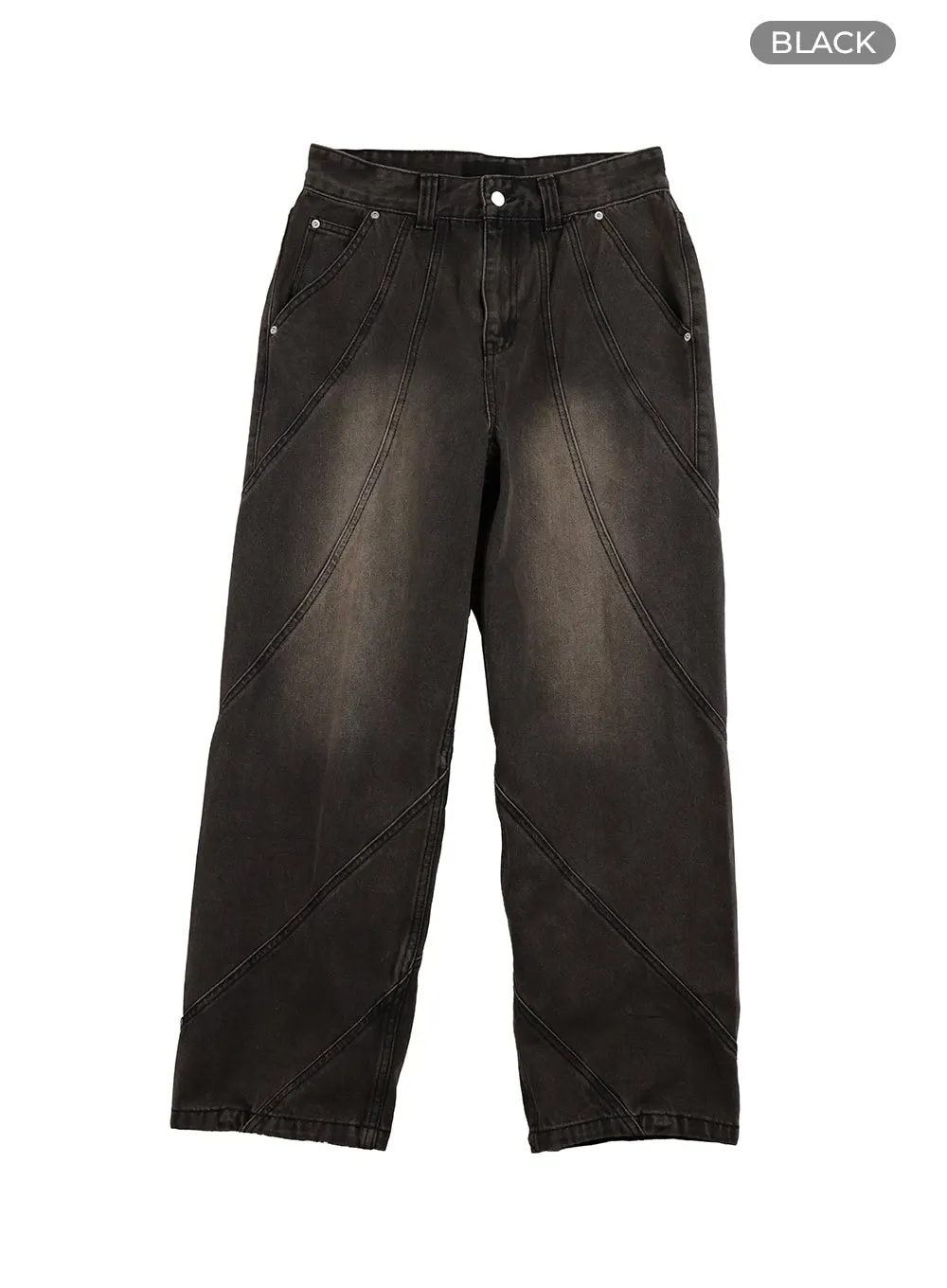 Denim Washed Baggy Jeans IY410