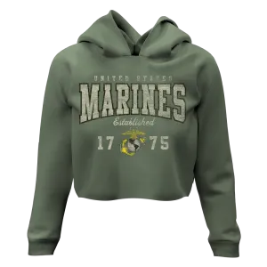 ESTABLISHED LADIES USMC CROP HOODIE