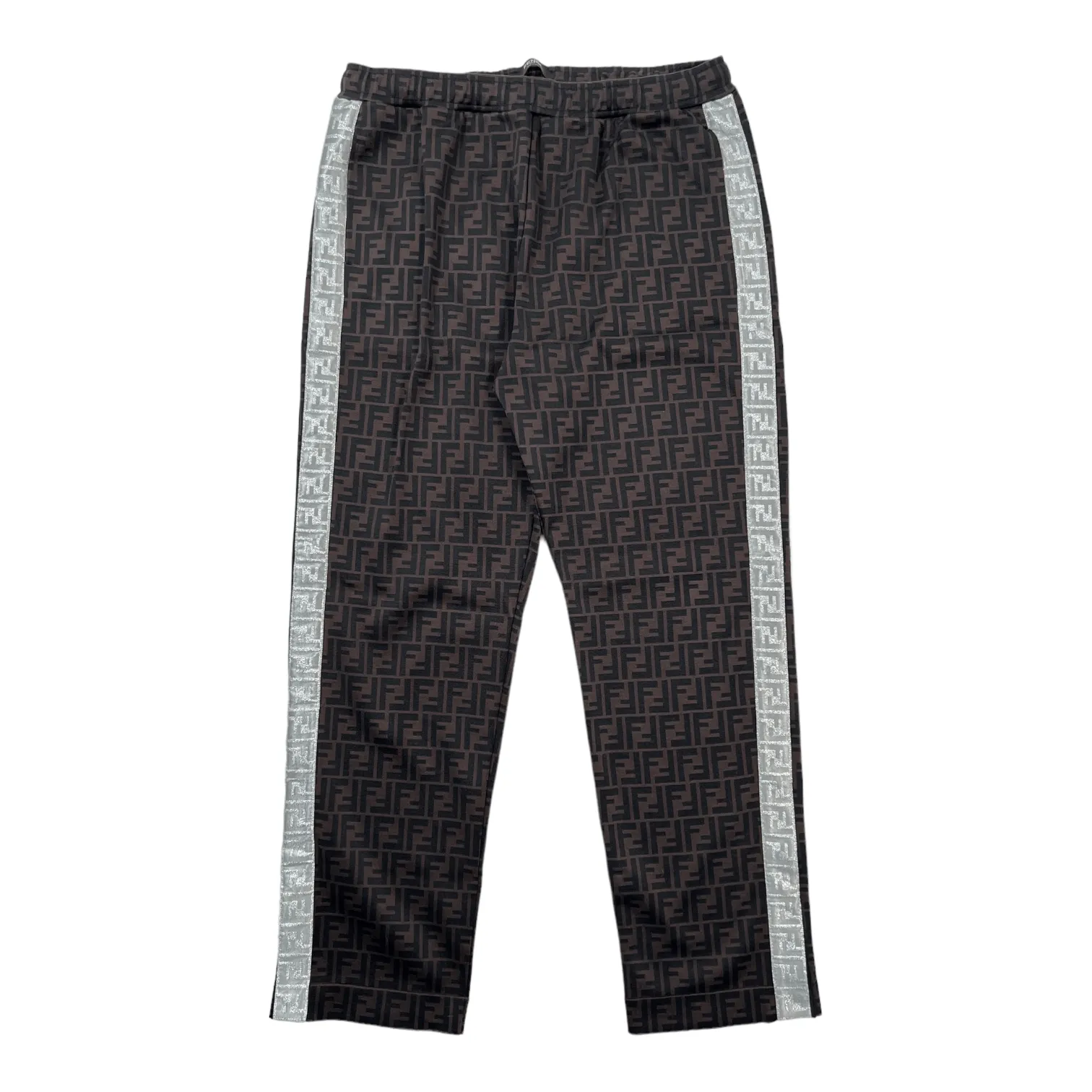 Fendi Print Cotton Track Pants Brown