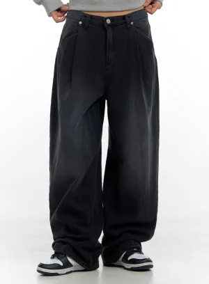 Harlow Pintuck Washed Baggy Jeans CS424