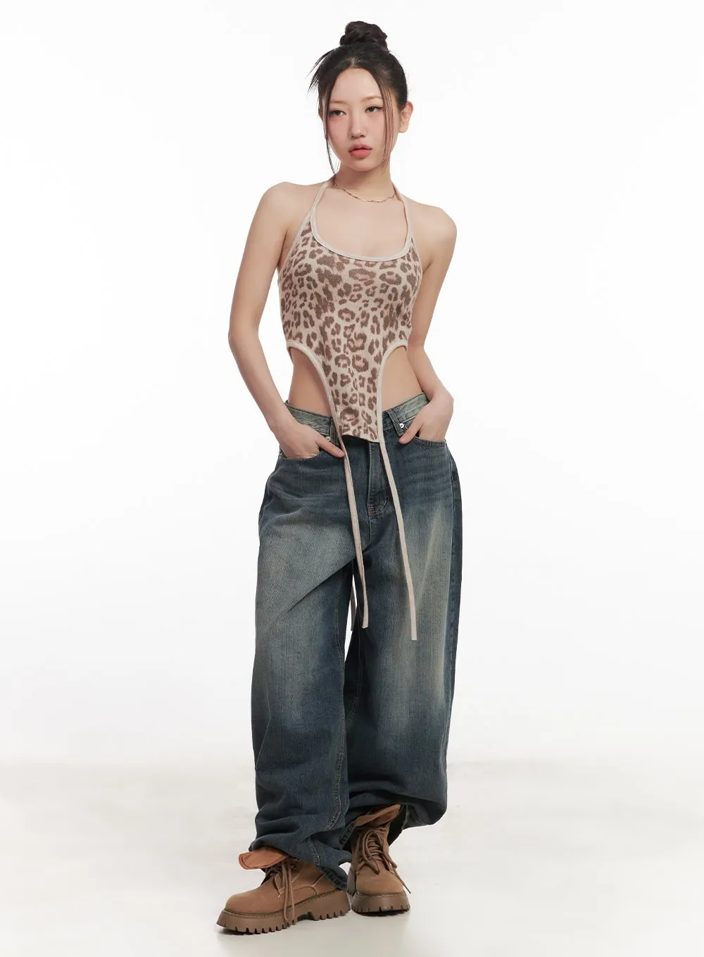Leilani Washed Baggy Jeans CM531