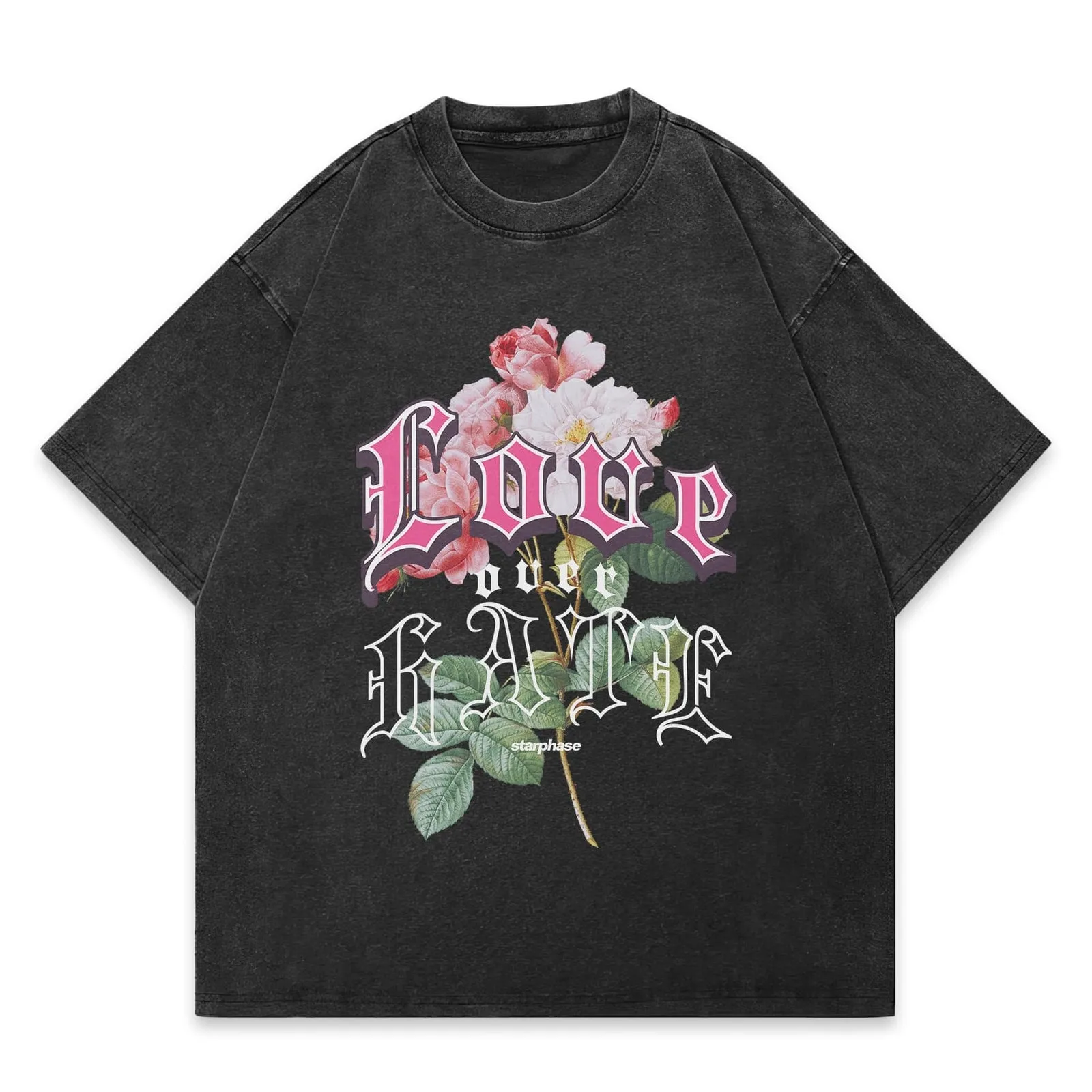 Love Over Hate Oversized Washed T-Shirt