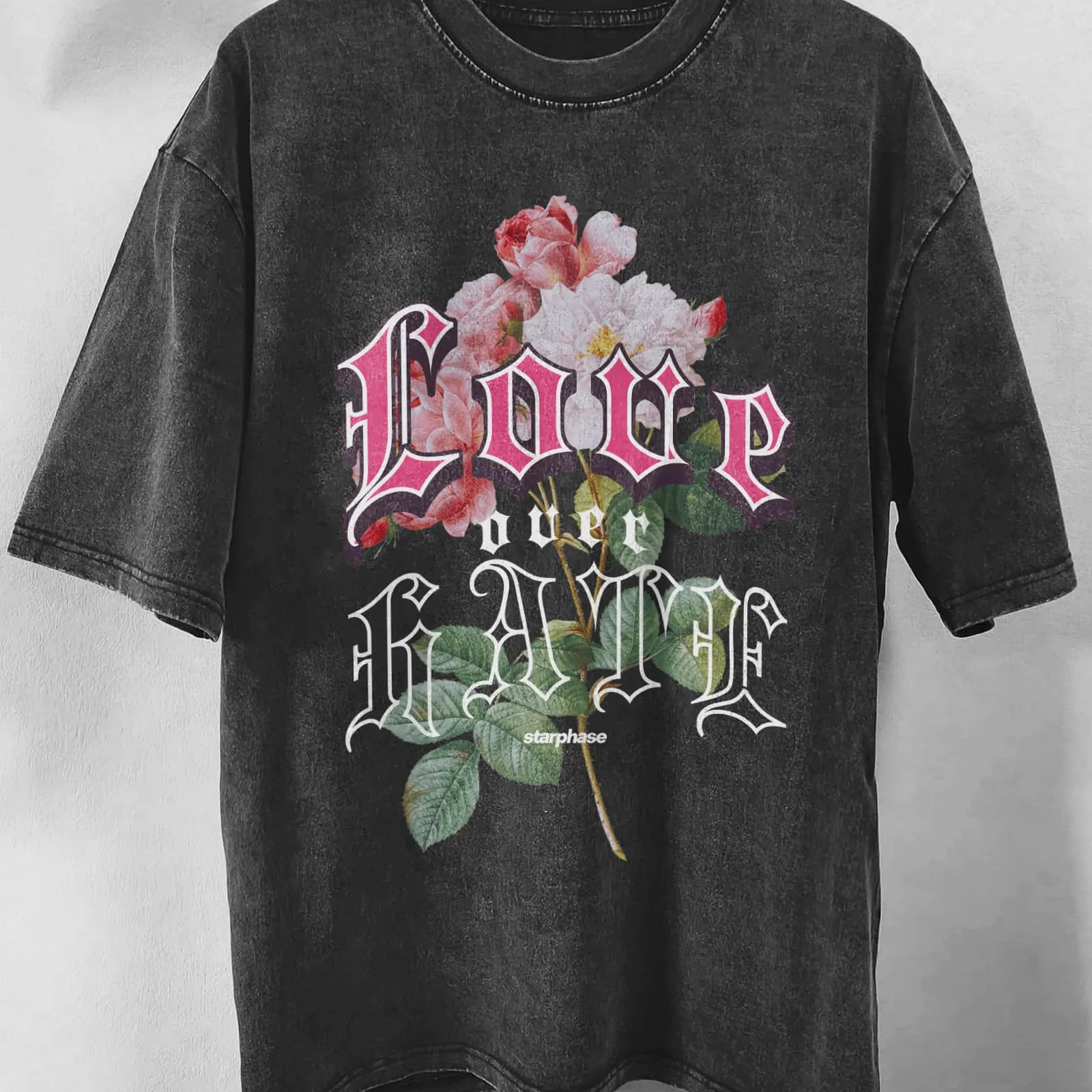 Love Over Hate Oversized Washed T-Shirt