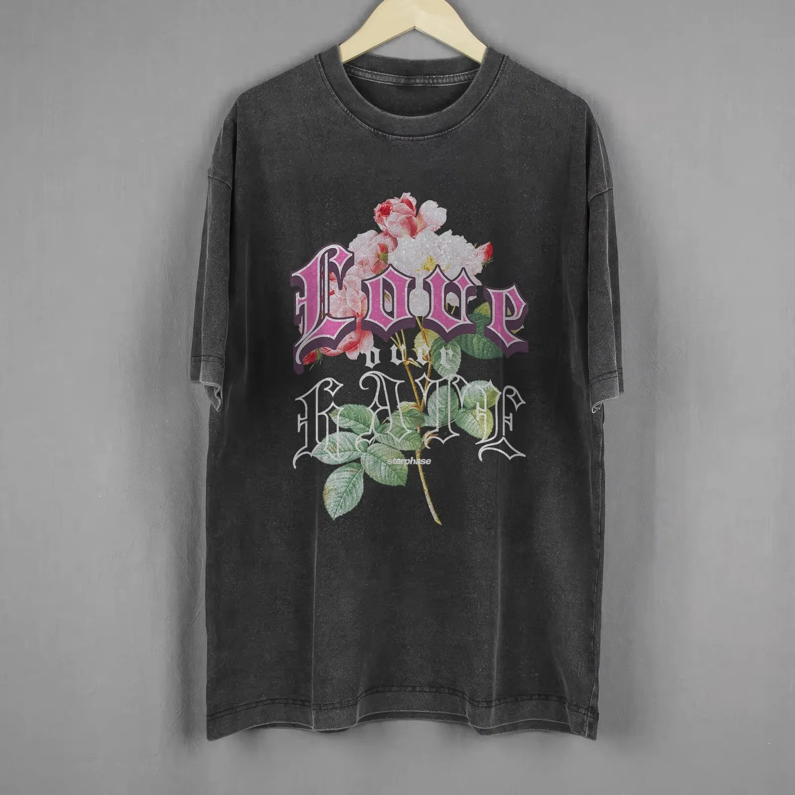 Love Over Hate Oversized Washed T-Shirt