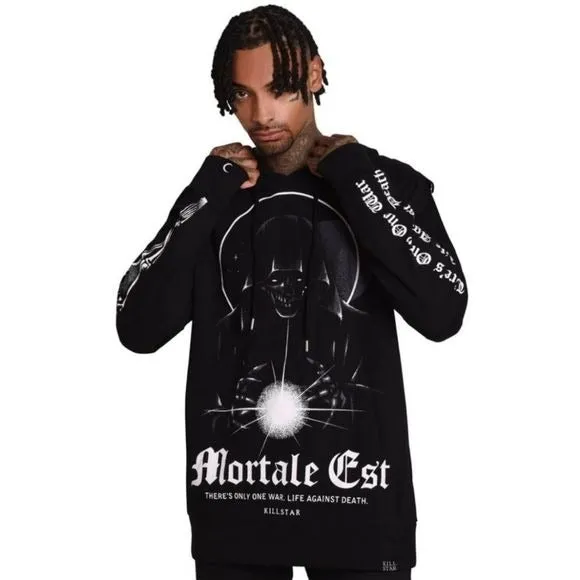 Mortate Est Pullover Hoodie | Black Soft Cotton