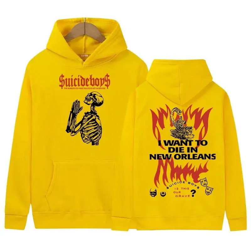 Suicideboys G59 2024 Tour Print Hoodie Men's Vintage Punk Gothic Pullover Sweatshirt Hip Hop Fashion Oversized Hooded Streetwear TD1010