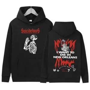Suicideboys G59 2024 Tour Print Hoodie Men's Vintage Punk Gothic Pullover Sweatshirt Hip Hop Fashion Oversized Hooded Streetwear TD1010