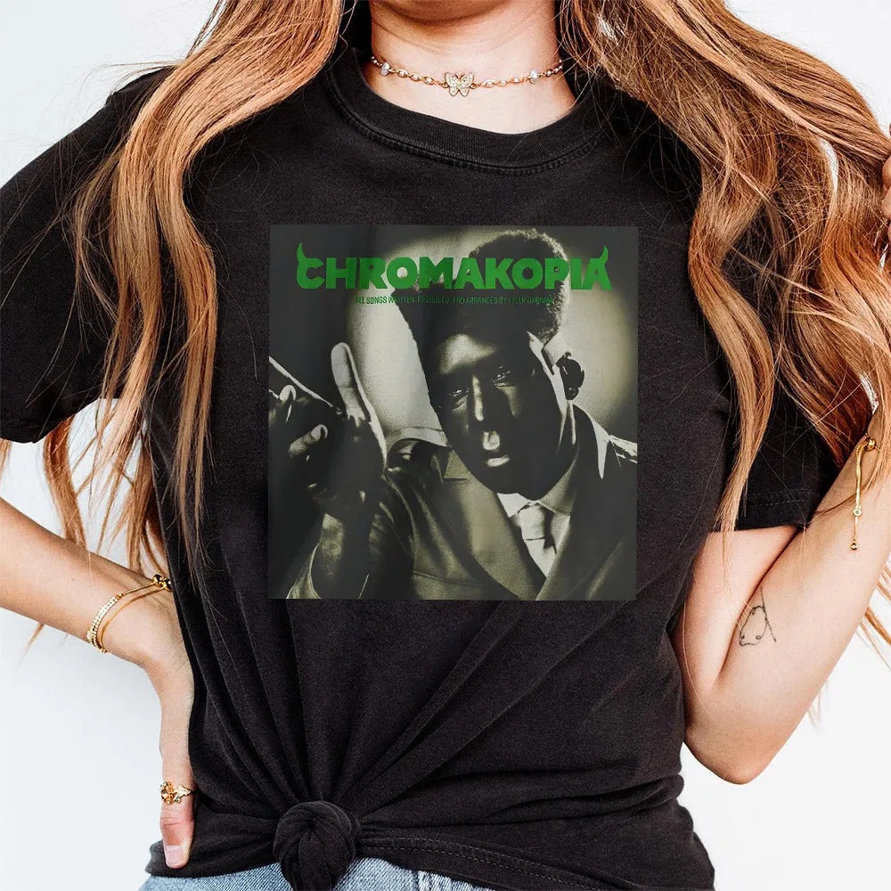 Tyler the Creator Chromakopia Png, rap album merch, hip-hop fashion, music fan apparel, trendy streetwear, Tyler fan gear T41 SNA